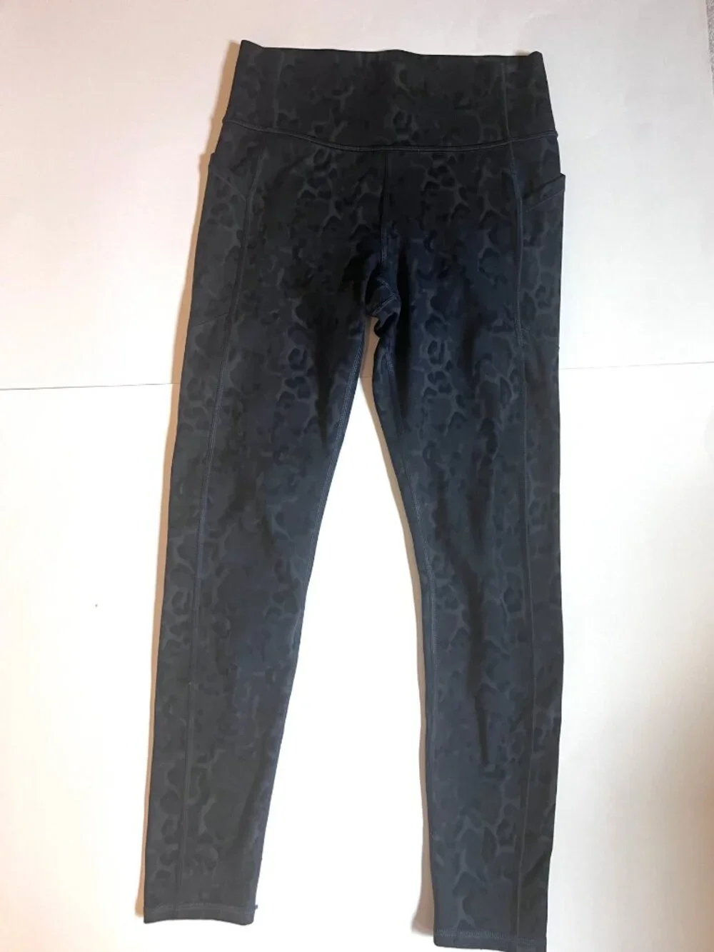 All in Motion Black & Gray Leopard Print Youth High Rise Leggings Size 14